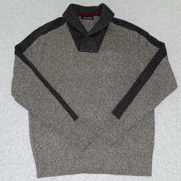 Banana Republic Other - Banana Republic Shawl Collar Sweater Men's Large Gray Lambs Wool Blend